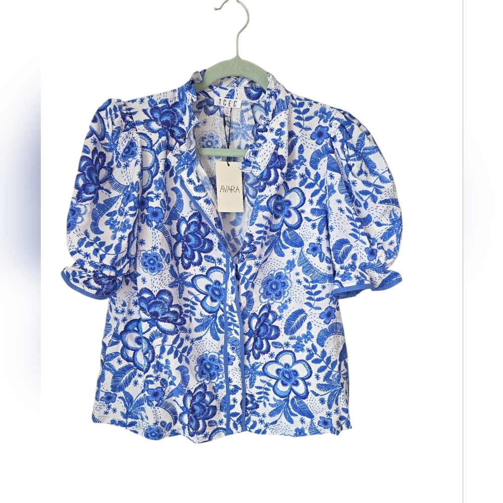 New Avara TCEC Naomi Floral Blouse Medium - Picture 2 of 8
